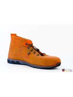 Зимние полуботинки женские на шнурках из войлока