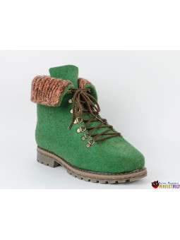 Зеленые топ ботинки ручной работы женские из войлока