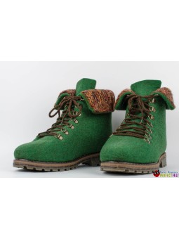 Зеленые топ ботинки ручной работы женские из войлока