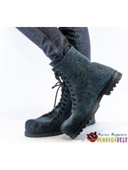 Зимние мужские ботинки Strict gray ручной работы из войлока на подошве