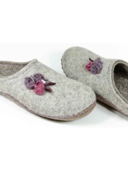 Женские войлочные тапочки Цветочный букет