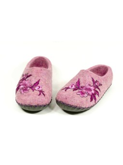 Женские войлочные тапочки с цветами