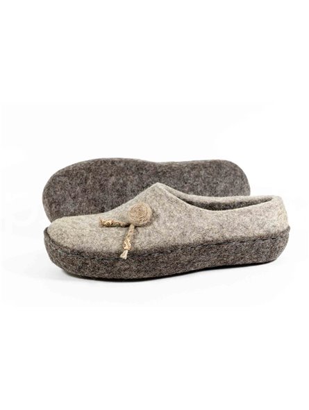 Войлочные тапочки на платформе на войлочной подошве