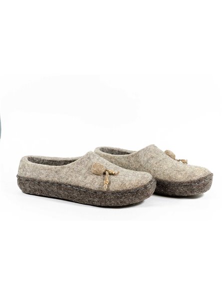 Войлочные тапочки на платформе на войлочной подошве