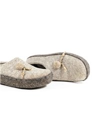 Войлочные тапочки на платформе на войлочной подошве