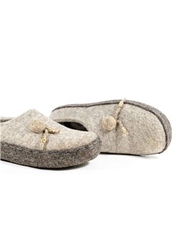 Войлочные тапочки на платформе на войлочной подошве