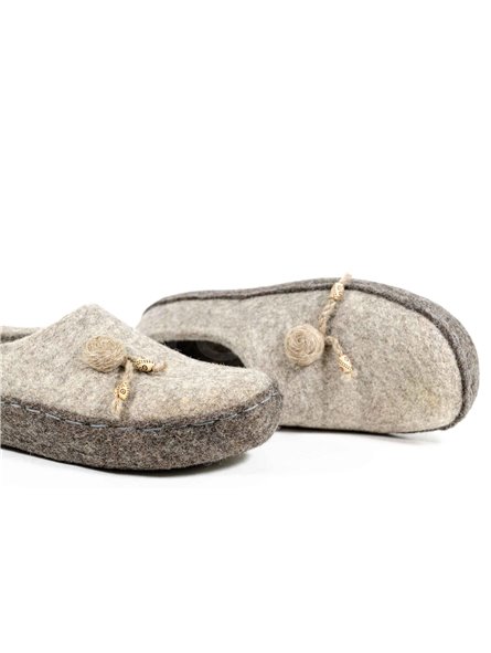 Войлочные тапочки на платформе на войлочной подошве